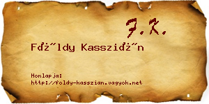 Földy Kasszián névjegykártya